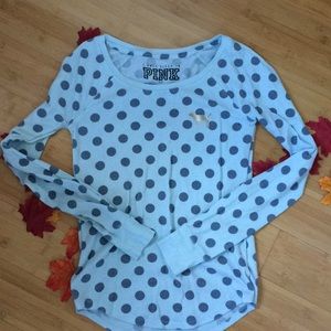 Victoria’s Secret pink polka dot thermal pj top 💙